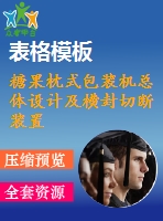 糖果枕式包裝機(jī)總體設(shè)計及橫封切斷裝置設(shè)計